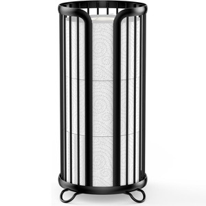 Porte-papier toilette en métal sur pied, finition thermolaquée, pour rangement et organisation des mouchoirs - Product Image 1