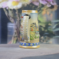 Chope à bière en porcelaine 3D en relief, motif classique Munich Allemagne, souvenir Oktoberfest, 400 ml, écologique, objet de collection pour vin et bière