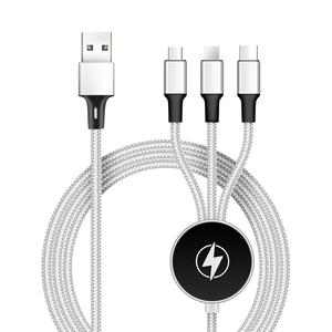 Ukalun Hot Đa-Chức Năng 5V 2.4A LED Màu Đỏ Màu Xanh Vàng Màu Xanh Lá Cây <span class=keywords><strong>USB</strong></span>-C <span class=keywords><strong>Micro</strong></span> Cable Sạc 3 Trong 1 Cho iPhone - Product Image 4