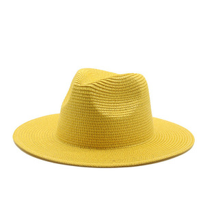 Chapeau de paille naturel MIO Panama en gros, uni, à large bord, avec ceinture personnalisable, idéal pour la <span class=keywords><strong>plage</strong></span>, protection solaire, chapeau de paille unisexe pour hommes et femmes - Product Image 6