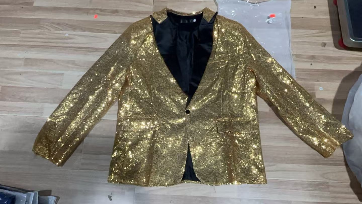 S-6XL Men Glitter Sequin Suit Jacket - Party & Formal Wear
