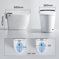Cuvette de toilettes allongée de luxe, automatique et intelligente, avec double chasse, siège chauffant, télécommande et siphon en P, pour usage hôtelier
