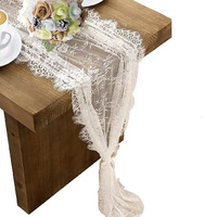 Chemin de table et nappe de mariage en dentelle blanche, housse de meuble TV, décoration minimaliste pour la salle à manger, style nordique