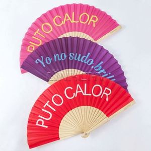 Abanico Plegable de Bambú Español de Alta Calidad con Logotipo Personalizado, Pintado a Mano, para Bodas, Fiestas, Arte Folclórico - Product Image 3