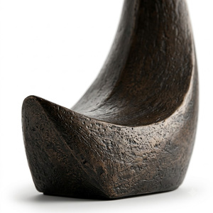 Lámpara de Mesa Escultural con Forma de Luna Creciente Abstracta, Estilo Industrial Wabi Sabi, Lámpara de Escritorio de Bronce Antiguo, Decoración Artística para el Hogar, Iluminación - Product Image 3