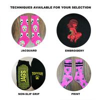 Chaussettes pour enfants personnalisées, design football, mignonnes, en spandex/polyester/coton, blanches, unisexes, antidérapantes, pour l'école, adolescents, jacquard