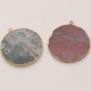 Nguyên liệu tự nhiên Vòng druzy Mexico Mã não lát đá thô geode Mặt dây chuyền lát - Product Image 6