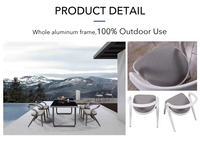 Cadre en aluminium design moderne étanche hôtel restaurant ensemble table à manger moderne jardin patio mobilier d'extérieur