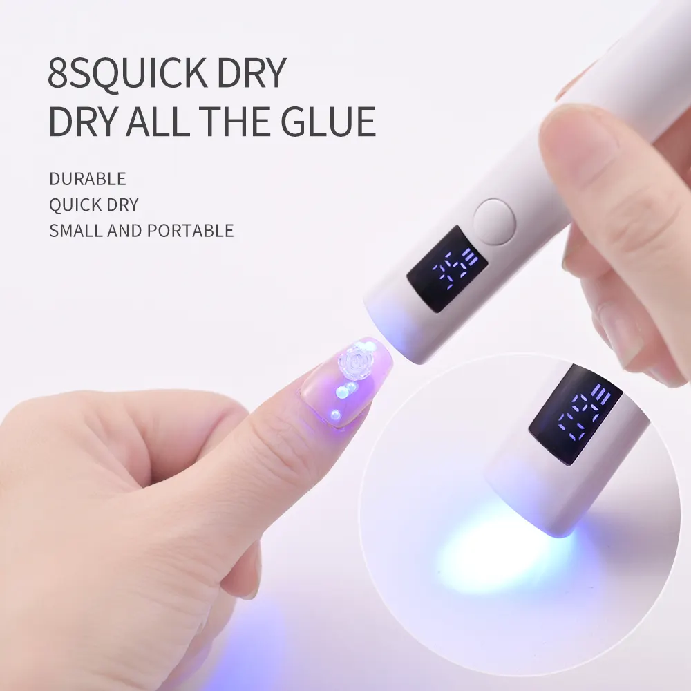 3W Mini UV Nail Lamp Dryer Machine Portable USB Rechargeable LED Nail Quick Drying Light Handheld Manicure Lamp For Gel Varnish