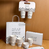 Porte-gobelets à emporter écologique personnalisé pour 2/4/6 gobelets en papier, porte-gobelets en papier pour boissons chaudes avec poignée, porte-gobelets à café