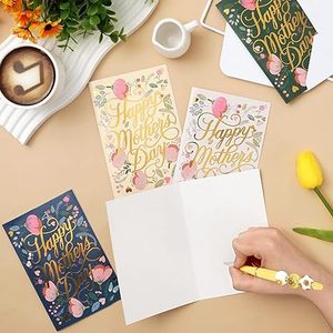 Carte de la fête des mères avec autocollants <span class=keywords><strong>et</strong></span> enveloppes, assortiment de cartes vierges florales pour célébration d'anniversaire - Product Image 2