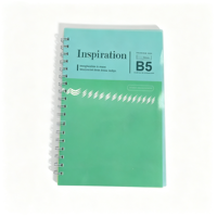 Carnet à couverture transparente en PP B5, carnet à spirale à couverture rigide, carnet à spirale à couverture rigide personnalisé en gros pour le bureau et les étudiants