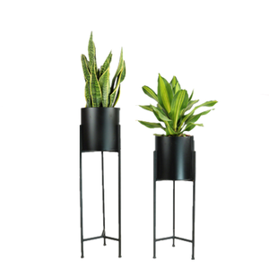 Contemporanea decorazione per la casa per interni in metallo vaso di fiori con pianta a pavimento per uso giardino - Product Image 3