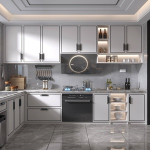 Cuisine complète moderne de haute qualité, sur mesure, en forme de L, en panneaux de particules, en kit - Product Image 3