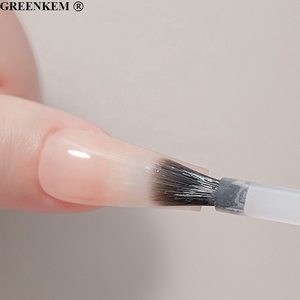 Pinceau de vernis à ongles plat, manche en plastique, pointe coudée, 3 couleurs, 1 pièce - Product Image 6