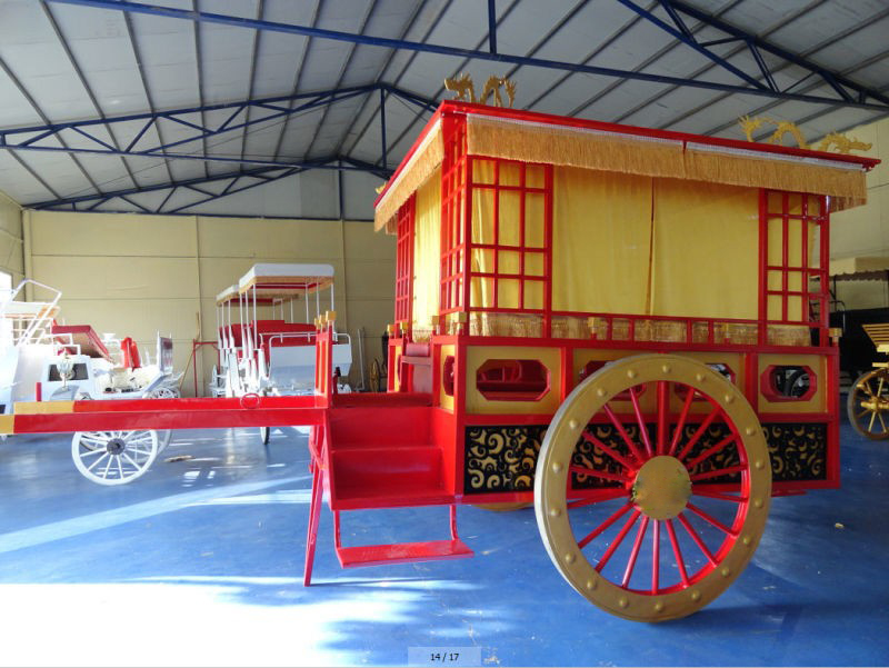 馬車中国メーカー最も古いスタイル木製馬車/古代馬車博物館/二輪
