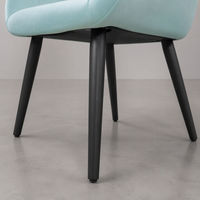 Chaise de bar ergonomique pivotante JOHOOFURNITURE en cuir PU bleu cyan avec cadre en acier chromé et repose-pieds pour restaurant et café