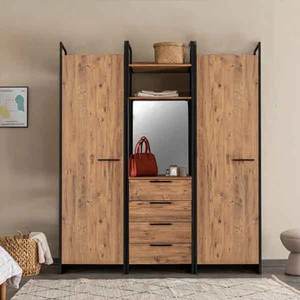 Lemari Pakaian Kayu Kamar Tidur Lemari Pakaian 2 Pintu Tunggal Kabinet Desain Organizer Khusus Lemari Furnitur Kamar Tidur Pintu Geser Pakaian - Product Image 2
