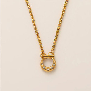 Colliers en acier inoxydable 316L sur mesure, plaqués or 14K et 18K PVD, bijoux fins, pendentifs à clip en zircon pour femmes - Product Image 6