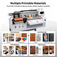 Imprimante UV à plat 6090 avec positionnement visuel CCD, machine trois-en-un pour l'impression sur étiquettes en cristal, cylindres et supports plats
