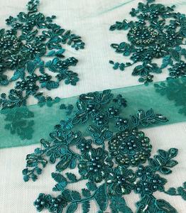 Light <strong>Green</strong> Heavyweight <strong>Corded</strong> Beaded Tulle Fabric with Embroidery for Girls' Baby &amp; Kids' Dresses-Eco-Friendly Shrink-Resistant - Product Image 5