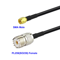 Adaptateur d'antenne Radio jambon SMA mâle vers UHF SO239 FL259 femelle RG58 câble de raccordement coaxial analyseur d'antenne charge fictive