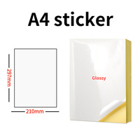 Étiquettes adhésives vierges imprimables personnalisées A4, papier brillant pour jet d'encre et laser, résistant à l'eau, pour codes-barres, promotion et emballage blanc
