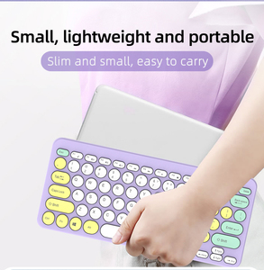 Ergonomic ABS Vòng Keycap 2.4G không dây dễ thương đầy màu sắc máy đánh chữ im lặng bàn phím chuột Combo cho PC/máy tính xách tay/máy tính - Product Image 5