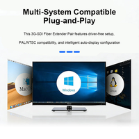 Convertisseur Mini 3G SDI vers Fibre Optique 1080P60Hz LC 10KM Non Compressé SMPTE 424M 292M pour Système AV