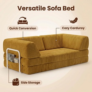 Vacuum Sealed Convertible <b>Sofa</b> Bed Deep Seat Corduroy Lounge Couch Compressed Package Fast Delivery - Product Image 6