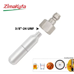 Adaptador de Recarga Rápida de Gas CO2 de Acero Inoxidable Plateado HPA, Rosca UNF de 3/8"-24 para Elaboración Casera de Cerveza, Refrescos y Bebidas - Product Image 3