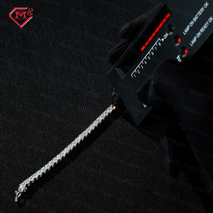 Bracelet de <span class=keywords><strong>tennis</strong></span> en diamant cultivé en laboratoire certifié IGI 3MM Vvs Iced Out Bracelet en diamant en argent 925 - Product Image 3