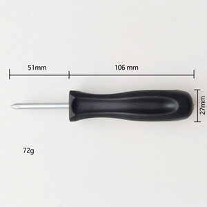Tournevis double usage Ph2 Sl6 50 mm, manche noir magnétique, acier au vanadium, norme métrique, outil monocolore - Product Image 3