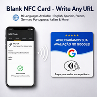 Cartes NFC vierges pour avis Google, carte Google Review portugaise, carte de table personnalisée en acrylique, 16 langues pour avis 5 étoiles