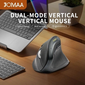 JOMAA RGB inalámbrico recargable teclado y ratón aleación de aluminio tamaño completo USB silencioso clic teclado ergonómico Vertical ratón - Product Image 5
