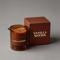 Pot à bougie en verre soufflé à la main ambré avec bec verseur, 8oz, 10oz, 12oz, pour la fabrication de bougies parfumées, avec boîte