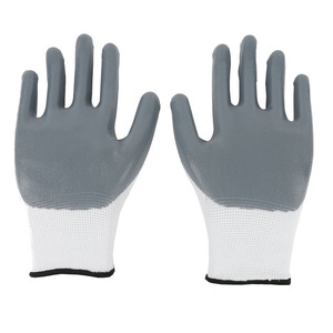 Precio bajo 13g Safe <span class=keywords><strong>White</strong></span> Grey Guantes recubiertos de nitrilo - Product Image 3