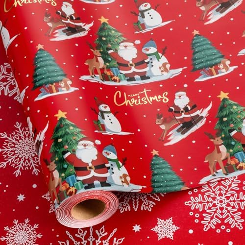 Red Santa Skiing