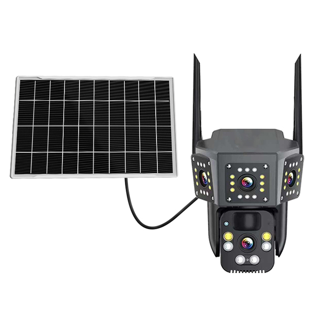 Outdoor Security Alarm 4G/V380pro Solar Monitor 360 Degree Night Vision HD Panoramic Camera Home Cloud CMOS Imaging