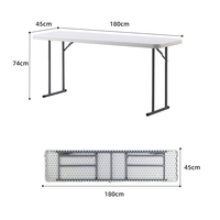 Table de séminaire pliable HOMFUL en PEHD blanc robuste pour la formation et le bureau – Vente en gros directe usine