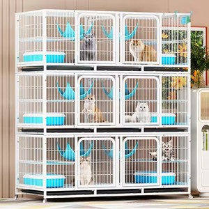 Üreme kafesi kedi kafesi kapalı üreme kafesi Pet Shop Cattery Foster kafes bölüm küçük köpek ile çok katmanlı - Product Image 1