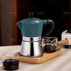 Tenrey 3/6/9/<span class=keywords><strong>12</strong></span> <span class=keywords><strong>tazas</strong></span> aleación de aluminio-top Moka Pot estufa inducción Acero inoxidable Moka Pot <span class=keywords><strong>cafetera</strong></span> <span class=keywords><strong>italiana</strong></span> - Product Image 2