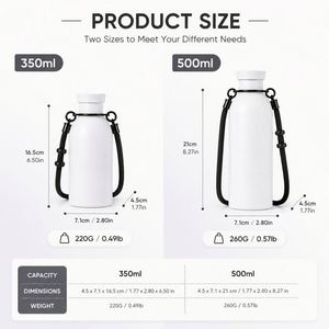Bouteille d'eau isotherme en acier inoxydable à double paroi de 500 ml avec logo personnalisé, poignée en corde détachable, gourde isotherme portable pour le sport et la gym - Product Image 4