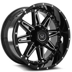 Özelleştirilmiş 17 "18" 19 "20" 21 "22" Jant 4X4 Off-road siyah kaplama alüminyum alaşım jantlar jantlar