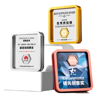 Nouvelle conception de plaques de trophées en cristal personnalisées, plaques de souvenirs en cristal métallique, trophées de récompenses pour les cadeaux de coopération