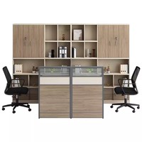 Simple moderne 4/6 places Double employé chaise de bureau ensemble écran cloison poste de travail meubles pour salle financière Style panneau de bois