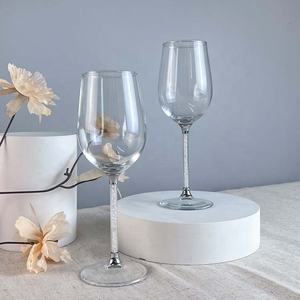 500 мл серебряные бриллиантовые бокалы для вина с пользовательским логотипом красные бокалы для вина цветные хрустальные прозрачные стильные - Product Image 4