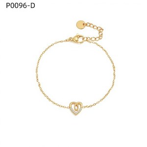 เอมี่ เอมี่รูปหัวใจ 925 เงินแท้ประดับเพชรซิคอนสร้อยข้อมือโรเดียมชุบเชนลิงค์ผู้หญิงโรแมนติกสวมใส่ได้ทุกวันเครื่องประดับชั้นดี P0096 - Product Image 3