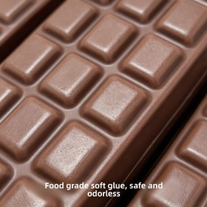 Barra <span class=keywords><strong>de</strong></span> <span class=keywords><strong>Chocolate</strong></span> Altamente Realista, Juguete Antiestrés, Pegajoso al Tacto, Material PU, Rebote Lento, Alivio del Estrés - Product Image 2
