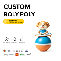 Adorno Roly Poly Personalizado de Perro, Decoración de Escritorio Autoequilibrada de PVC, OEM ODM, Logotipo, Patrón y Color Personalizados, Manualidad para Exhibición en Estantes del Hogar